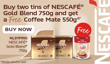 But two tins and get Coffee Mate FREE!